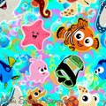 Fish Are Friends Safe Swim (Pink Bubbles) Seamless