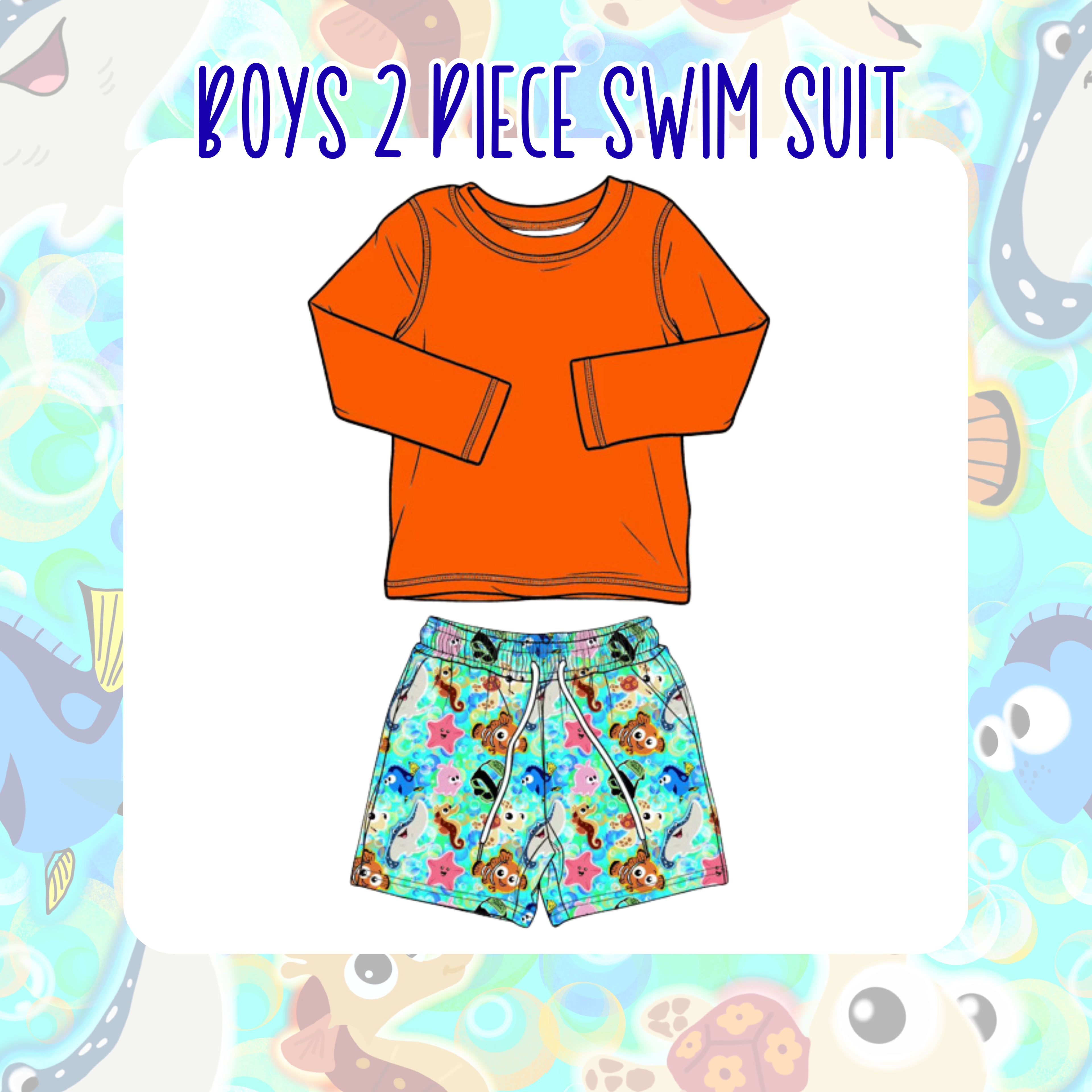 JUST KEEP SWIMMING PRE ORDER | Boys Two Piece Swim Suit