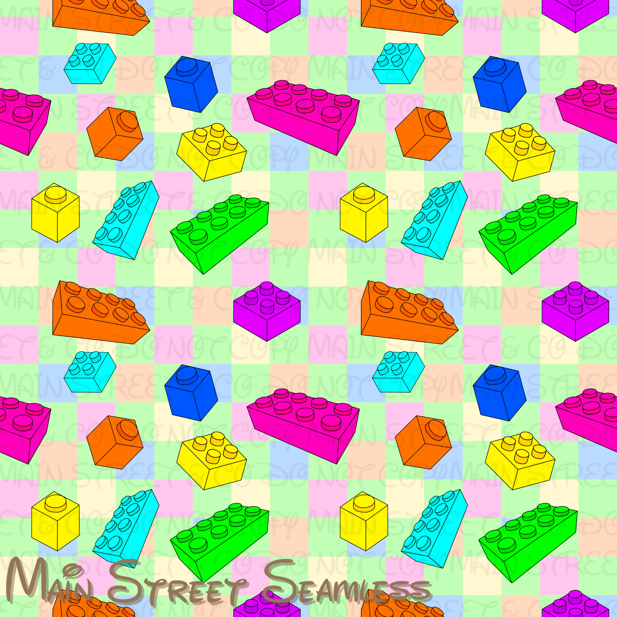 Neon Building Blocks (Pink)