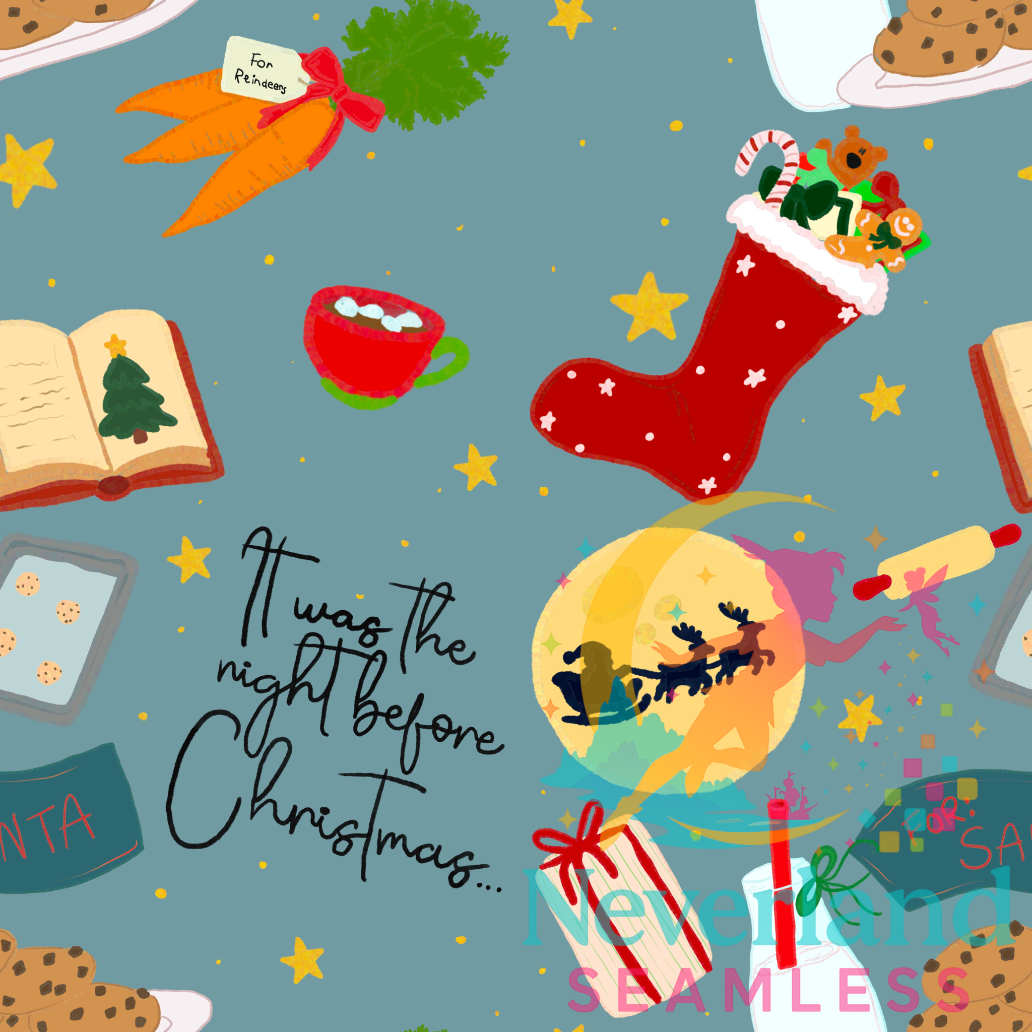 Night Before Christmas Blue