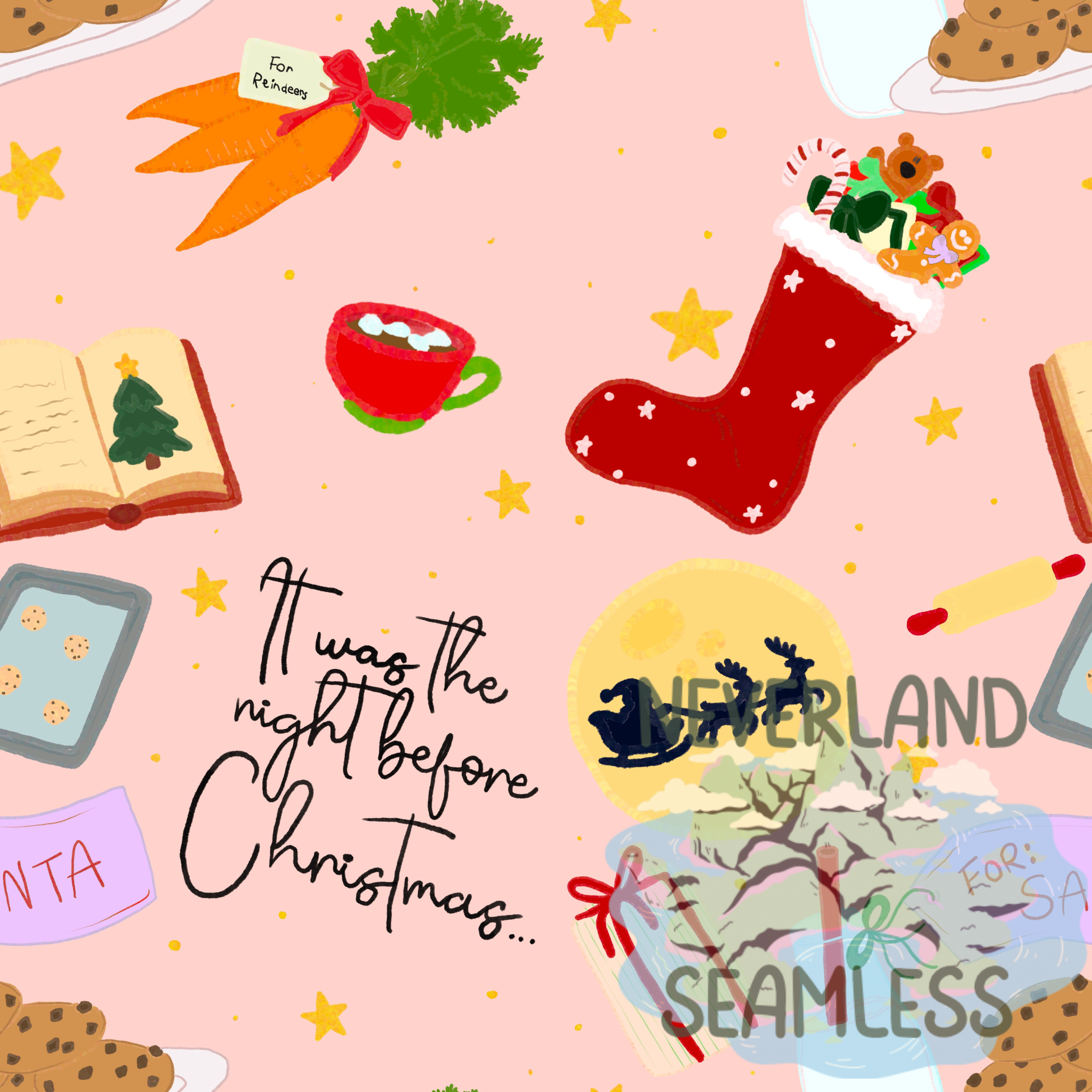 Night Before Christmas Pink